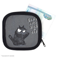 Кошелек (95*95*25) молния, х/б ткань "Крэйзи кот"