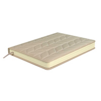 Ежедневник недат. А5 164л., кож.зам., тв.пер. "Лайка бежевый" стеган., в подарочной коробке