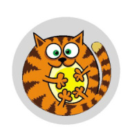 Значок светоотражающий пластик осн. "Рыжий кот" 50мм
