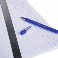 Тетрадь А4  96л ЛИН. скоба бумвинил Hatber "Синяя" белизна 98%