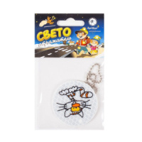 Брелок светоотражающий пластик осн. "Кот" 50мм