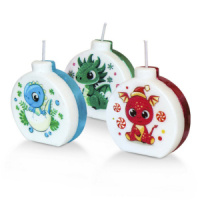 Свеча новогодняя "Дракон" шар , ассорти 5см