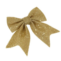 Набор ёлочных бантов  2шт, 11см "Бантики" золото, текстиль