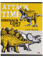 Тетрадь А5  96л кл. Проф-Пресс "Атака динозавров"