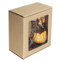 Набор подарочный 17*25см свеча фигурная 1 шт, бутылочка - 1шт, подсвечник гипс -1шт, золото