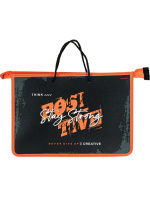 Папка А4 (335*235*10) с ручками, молния, пластик "Будь сильным!"