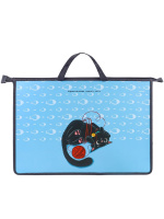 Папка А3 (473*350*50) с ручками, молния сверху, пластик "Приключение одного кота"