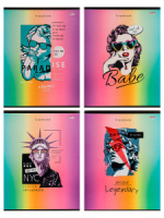 Тетрадь А5  96л кл. Проф-Пресс "Поп-арт" лен, белизна 100%