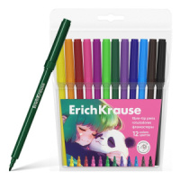 Фломастеры  12цв "Erich Krause. Panda Hugs", вент.колпачок, блистер