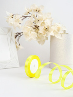 Лента упаковочная атласная 12мм*22м, жёлтая