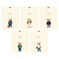 Тетрадь А5 48л кл. Hatber "Модные мишки" 5 диз.в спайке, софт-тач