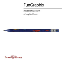 Карандаш цанговый BV "Fun Graphix. Красная машина" 2мм, с точилкой