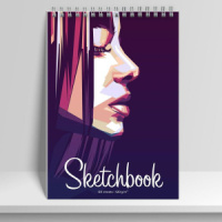 Скетчбук А5  60л., гребень, 120гр/м2 "Профиль" тв.обл