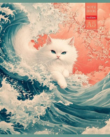 Тетрадь А5 48л кл. Hatber "Коты и море" мат.лам., тисн., 5 диз.в спайке