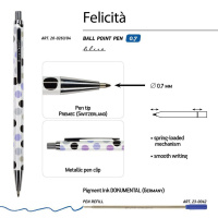 Ручка в футляре "Felicita. Горошек" шарик., 0,7мм, металл., синие чернила