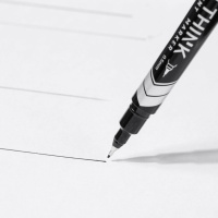 Маркер перманентный двухсторонний  0,5мм и 1мм , чёрный