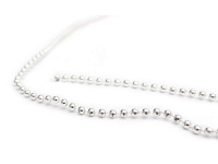 Бусы декоративные   1м, "Новогодние шарики" пластик, в индивид. упаковке, серебро