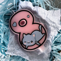 Свеча-цифра "8" Котик  9см