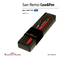 Ручка в футляре "San remo. Красная" автомат., шарик.,1,0мм, металл., синие чернила
