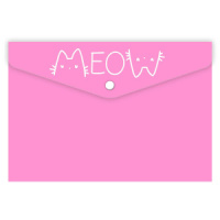 Конверт на кнопке  с рисунком 105*74мм, Надпись кот