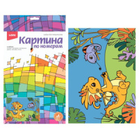 Живопись по номерам с акрилом 10*15см "Дракоша в джунглях"