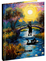 Блокнот А6 7БЦ  48л "Коты и искусство" клетка, глянц.лам.