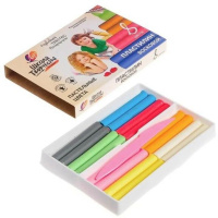 Пластилин  8цв 120гр. Школа творчества, восковой, мягкий со стеком. ПАСТЕЛЬ