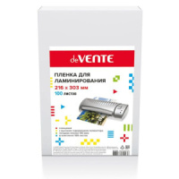 Плёнка д/ламинирования deVente А4, 100мкм, 100шт/уп