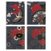 Тетрадь А5  96л кл. гребень Hatber "Символы Азии" мат.лам., 3D фольга, 3Dлак