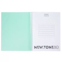 Тетрадь А4  80л кл. гребень Hatber "NEWtone PASTEL Мята" пласт.обл., многоуровн.перфор., глянц.лам.