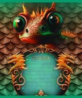 Тетрадь А5 12л лин. ПЗБМ "Дракоша" УФ выб.лак, микс, белизна 100%