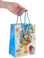 Пакет подар. бумажн. 18*23*10 см, 210гр/м2  Поход в магазин 3Dэлем.