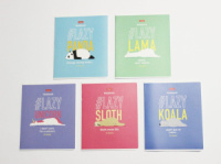 Тетрадь А5 24л лин. Hatber "Ленивые хвостики" 5диз.в блоке, мат.лам.ю, тисн., белизна 100%