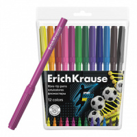 Фломастеры  12цв "Erich Krause. Sport DNA", вент.колпачок, блистер