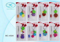 Набор подарочный детский "Ассорти" брелок для ключей (неск.подвесок), автомат.ручка