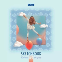 Скетчбук А5  40л., скоба, 100гр/м2 "Весь ее Мир"