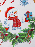 Витражная наклейка 30*40см  "Зимний снеговичок"