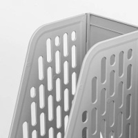 Лоток д\бумаг верт. 3-х секционный Deli 25*25*27см серый, сборный, пластик