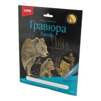 Гравюра 18*24см с эффектом золота "Медведи" 6+