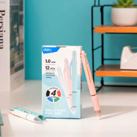 Ручка шар. многоцв. 4-х цветная, 1,0 мм, резин.манжета