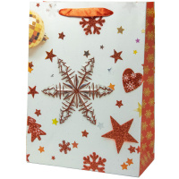 Пакет подар. бум. новогодн. 18*23*10см 210гр/м "Подарки" 4 дизайна, глиттер, 1 дизайн в упаковке