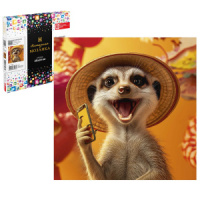 Мозаика алмазная по номерам на холсте 20*20см "Веселый сурикат" с подрамником