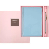 Набор подарочный "Arcadia" ежедн. недат. А5, 320стр.,нежно-голубой,тв. обл.,иск. кожа, + шар.ручка