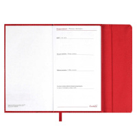 Еженедельник дат. 2026г 95*155мм 64л., кожзам., тв.пер. "Кассандра красный" тисн.фольгой, ляссе