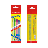 Ручка шар. ЕК NEO COCKTAIL 0,7мм синяя, цв.корпус в полоску (в пакете по 4 шт.)