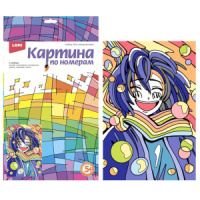 Живопись по номерам с акрилом 30*20см Аниме "Цветное счастье" картон