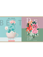 Тетрадь А5  96л кл. Проф-Пресс "Стильная флористика" лен