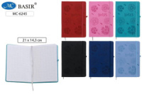 Записная книжка А5  80л. кожзам, тв.обл. "Цветы" кл., на резинке