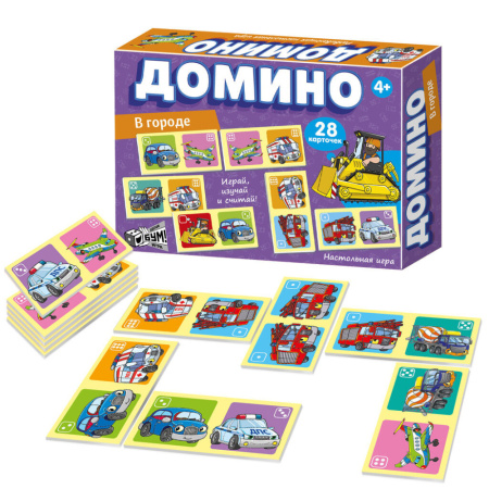 Домино детское "В городе" 28 карточек 4+