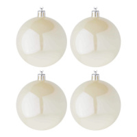 Набор елочных шаров 8 см, 4 шт., белая нефть, пластик